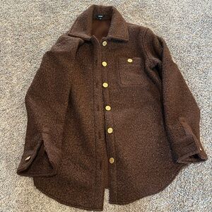 EXPRESS Gorgeous Sherpa Brown Button Jacket